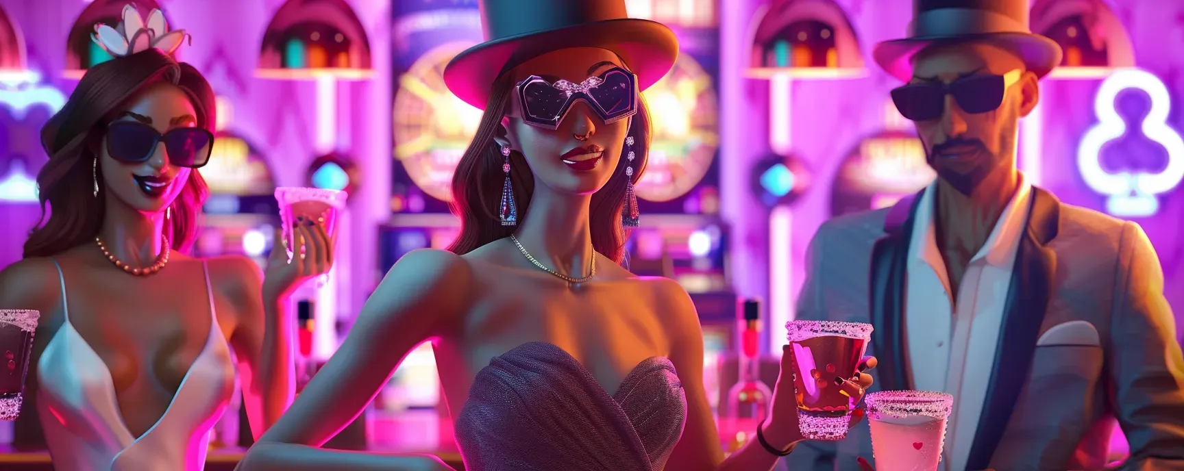Several 3D characters a dancer girl a cocktail wait 48d30147 af8